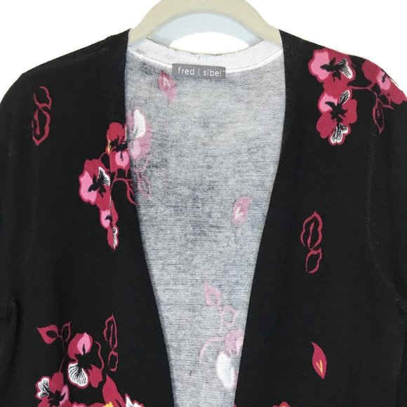 Flower Print Long Cardigan NWOT - Picture 3 of 6